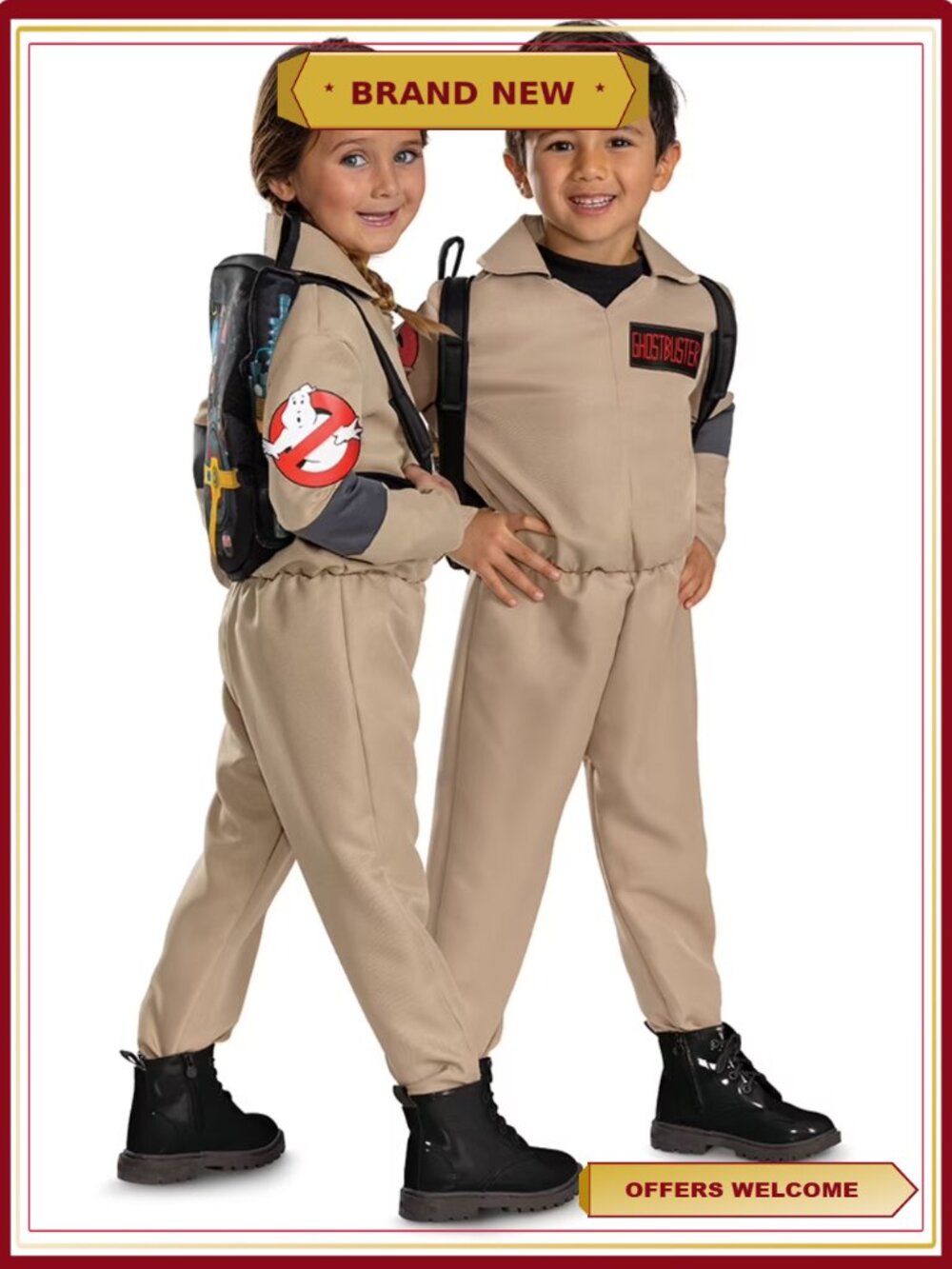 Ghostbusters Costume Kids XS Jumpsuit Proton Pack Halloween Pretend Play